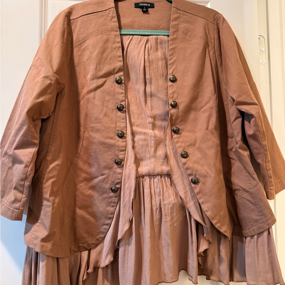Torrid Brown Button-Up Jacket